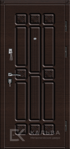 Фото «Входная дверь венге с отделкой МДФ белёный дуб классика №2»