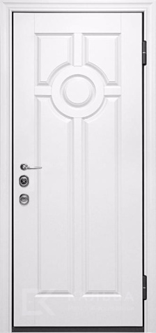 Фото «Металлическая дверь для квартиры белая с медальоном внутри венге снаружи №221»