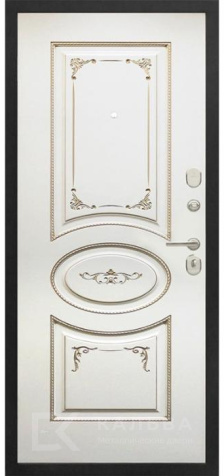 Фото №2 «Стальная дверь графит с золотой вставкой белая панель с патиной №17»